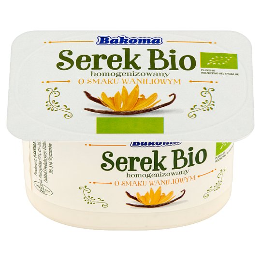Bakoma Serek Bio homogenizowany o smaku waniliowym 140 g