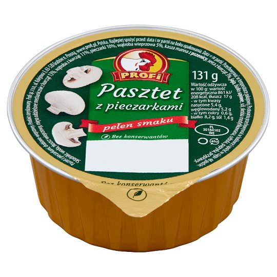 Profi Wielkopolski Pasztet z drobiem i pieczarkami 131 g