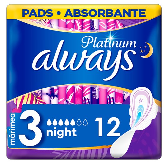 Always Platinum Ultra Night Podpaski ze skrzydełkami x 12