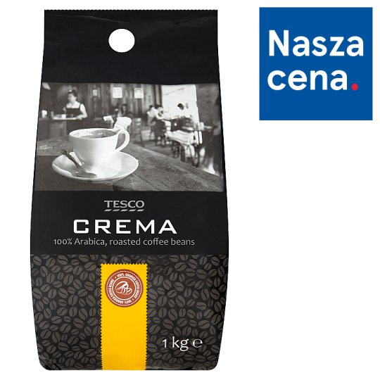 Tesco Crema 100% Arabica Kawa palona ziarnista 1 kg