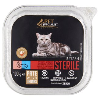 Tesco Pet Specialist Premium Karma dla dorosłych sterylizowanych kotów z łososiem i pstrągiem 100 g
