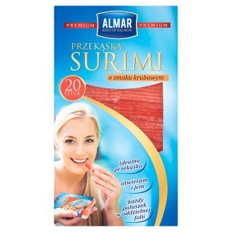 Almar Premium Przekąska surimi o smaku krabowym 200 g (20 sztuk)
