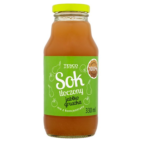 Tesco Sok tłoczony jabłko gruszka 330 ml