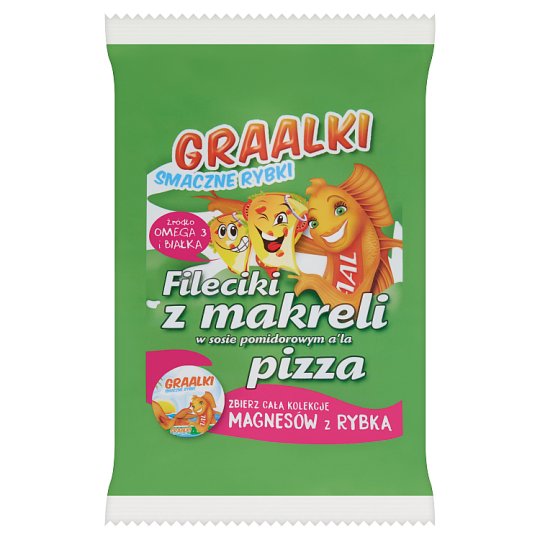 Graalki Smaczne rybki Fileciki z makreli w sosie pomidorowym a'la pizza 100 g