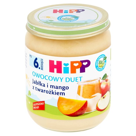 HiPP BIO Owocowy Duet Jabłka i mango z twarożkiem po 6. miesiącu 160 g