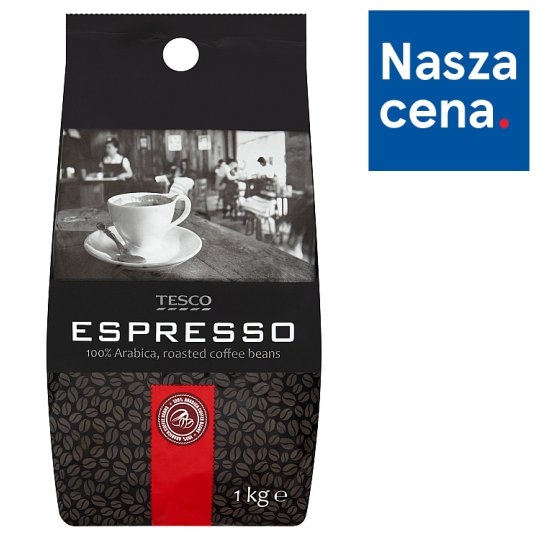 Tesco Espresso 100% Arabica Kawa palona ziarnista 1 kg
