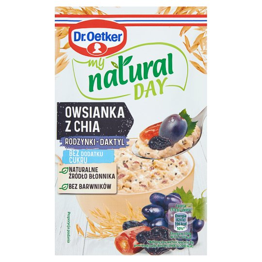 Dr. Oetker my natural day Owsianka z chia rodzynki-daktyl 53 g