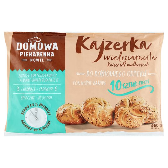 Nowel Domowa Piekarenka Kajzerka wieloziarnista 650 g (10 x 65 g)