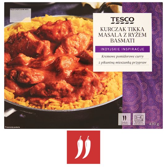 Tesco Kurczak Tikka Masala z ryżem basmati 430 g