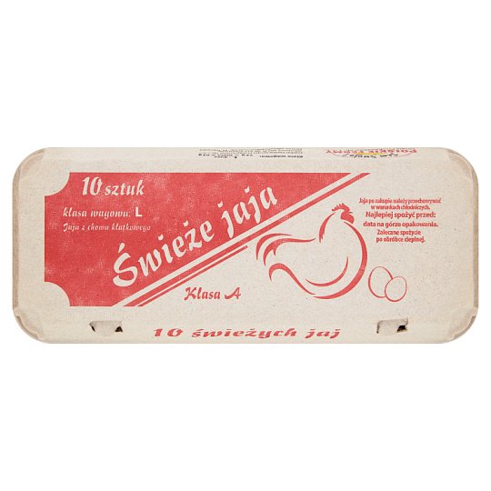 Świeże jaja L 10 sztuk