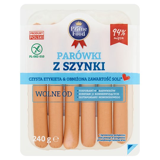 Prime Food Parówki z szynki 240 g