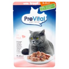 PreVital Naturel Pełnoporcjowa karma dla dorosłych kotów z pstrągiem w galaretce 85 g