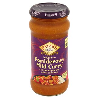 Patak's Indyjski sos pomidorowy Mild Curry z czerwoną papryką cebulą i kokosem 350 g