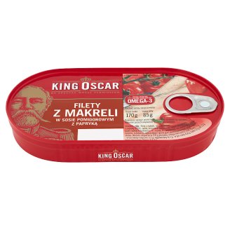 King Oscar Filety z makreli w sosie pomidorowym z papryką 170 g
