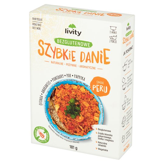 Livity Szybkie danie bezglutenowe smak Peru 181 g
