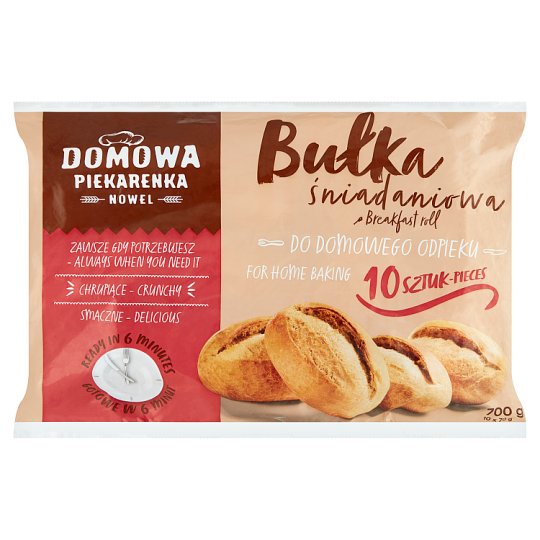 Nowel Domowa Piekarenka Bułka śniadaniowa 700 g (10 x 70 g)
