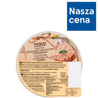 Tesco Pasztet drobiowo-wieprzowy z pieczarkami 100 g