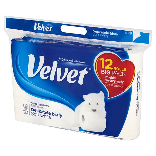 Velvet Delikatnie biały Papier toaletowy 12 rolek