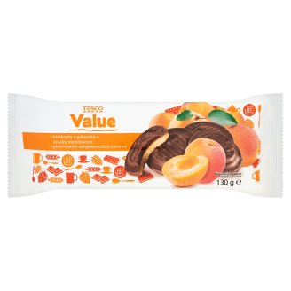 Tesco Value Biszkopty z galaretką o smaku morelowym 130 g