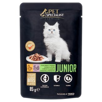 Tesco Pet Specialist Premium Karma dla młodych kotów z kurczakiem i indykiem w sosie 85 g