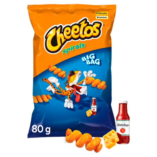 Cheetos Spirals Chrupki kukurydziane o smaku serowo-ketchupowym 80 g