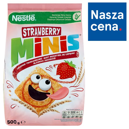 Nestlé Strawberry Minis Płatki śniadaniowe 500 g