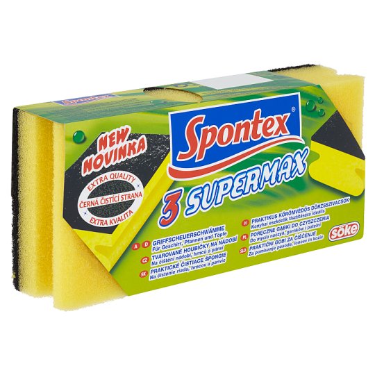 Spontex Supermax Poręczne gąbki do czyszczenia 3 sztuki