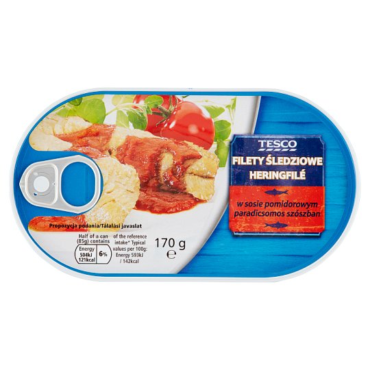Tesco Filety śledziowe w sosie pomidorowym 170 g