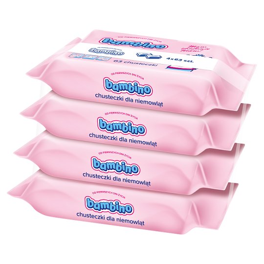 Bambino Chusteczki dla niemowląt 4 x 63 sztuki