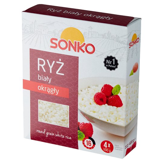 Sonko Round Grain White Rice 400 g (4 x 100 g)