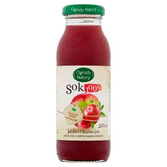 Ogrody Natury Sok 100% jabłko i żurawina 225 ml