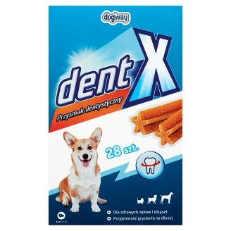 Dogway dentX Przysmak dentystyczna Karma uzupełniająca dla psów dorosłych 560 g (28 sztuk)