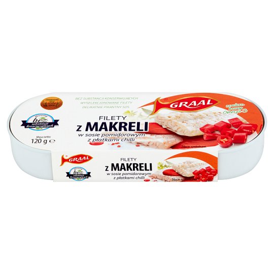 GRAAL Filety z makreli w sosie pomidorowym z płatkami chili 120 g