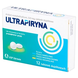 Ultrapiryna Lek stosowany w leczeniu przeziębienia i grypy 12 tabletek