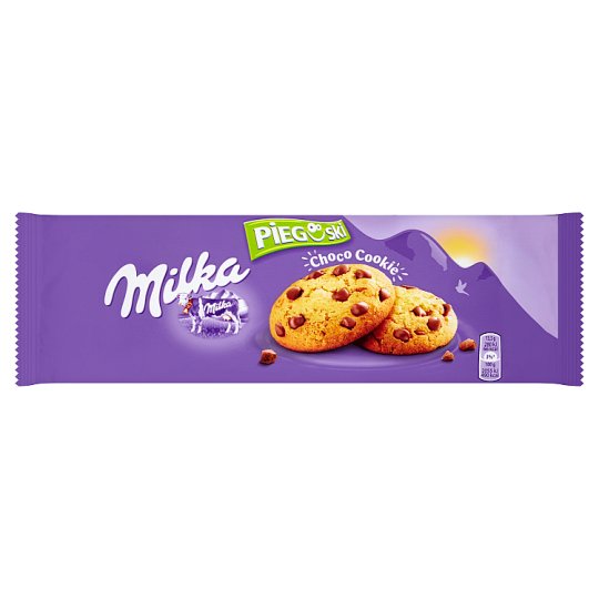 Milka Pieguski Choco Cookie Ciasteczka z kawałkami czekolady mlecznej z mleka alpejskiego 135 g