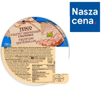 Tesco Pasztet wieprzowy z wątróbką 100 g