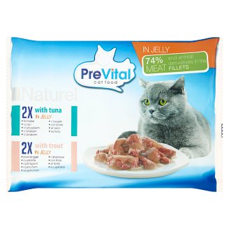 PreVital Naturel Pełnoporcjowa karma dla dorosłych kotów w galaretce 4 x 85 g