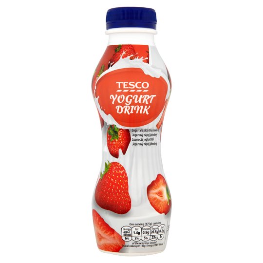 Tesco Jogurt do picia truskawkowy 350 g