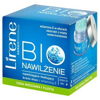 Lirene Bio Nawilżenie Nawilżająco-matujący krem-mus z witaminą E na dzień i na noc 50 ml