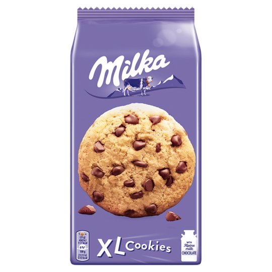 Milka XL Cookies Choco Ciastka z kawałkami czekolady mlecznej 184 g
