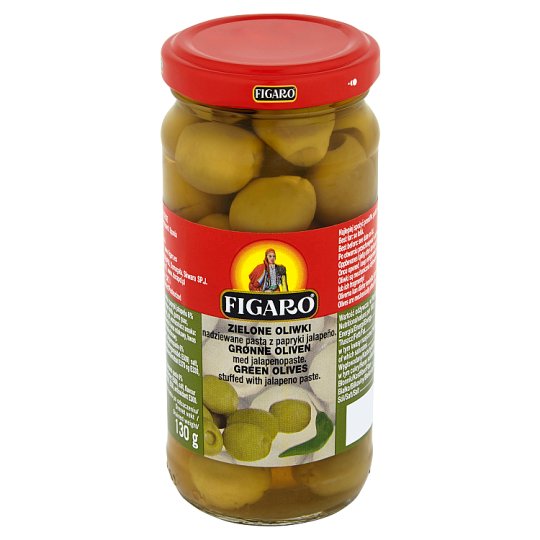 Figaro Zielone oliwki nadziewane pastą z papryki jalapeño 240 g