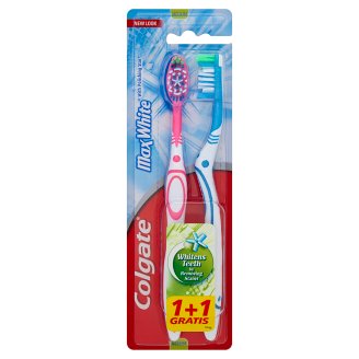 Colgate Max White Szczoteczka do zębów średnia 2 sztuki