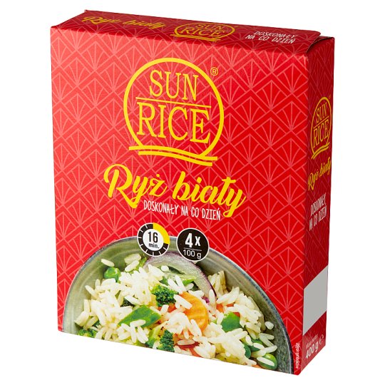 Sun Rice White Rice 400 g (4 x 100 g)