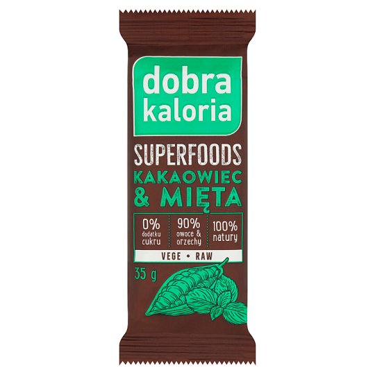 Dobra Kaloria Superfoods Baton owocowy kakaowiec & mięta 35 g