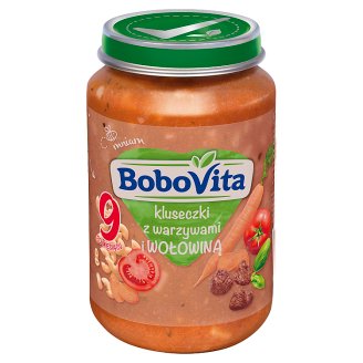 BoboVita Kluseczki z warzywami i wołowiną po 9 miesiącu 190 g