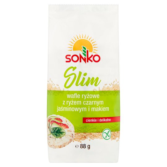Sonko Slim Wafle ryżowe z ryżem czarnym jaśminowym i makiem 88 g