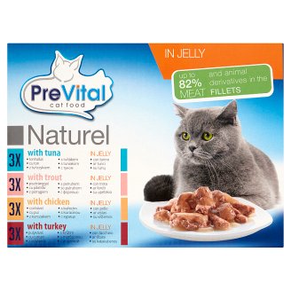 PreVital Naturel Pełnoporcjowa karma dla dorosłych kotów w galaretce 12 x 85 g