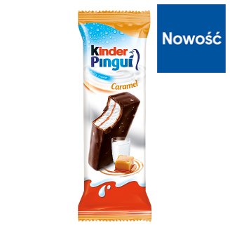 Kinder Pingui Caramel Biszkopt z mlecznym nadzieniem i karmelem pokryty czekoladą deserową 30 g