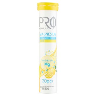Tesco Pro Formula Magnesium Tabletki musujące o smaku cytrynowym 80 g (20 tabletek)