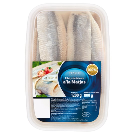 Tesco Filety śledziowe a'la Matjas 1200 g